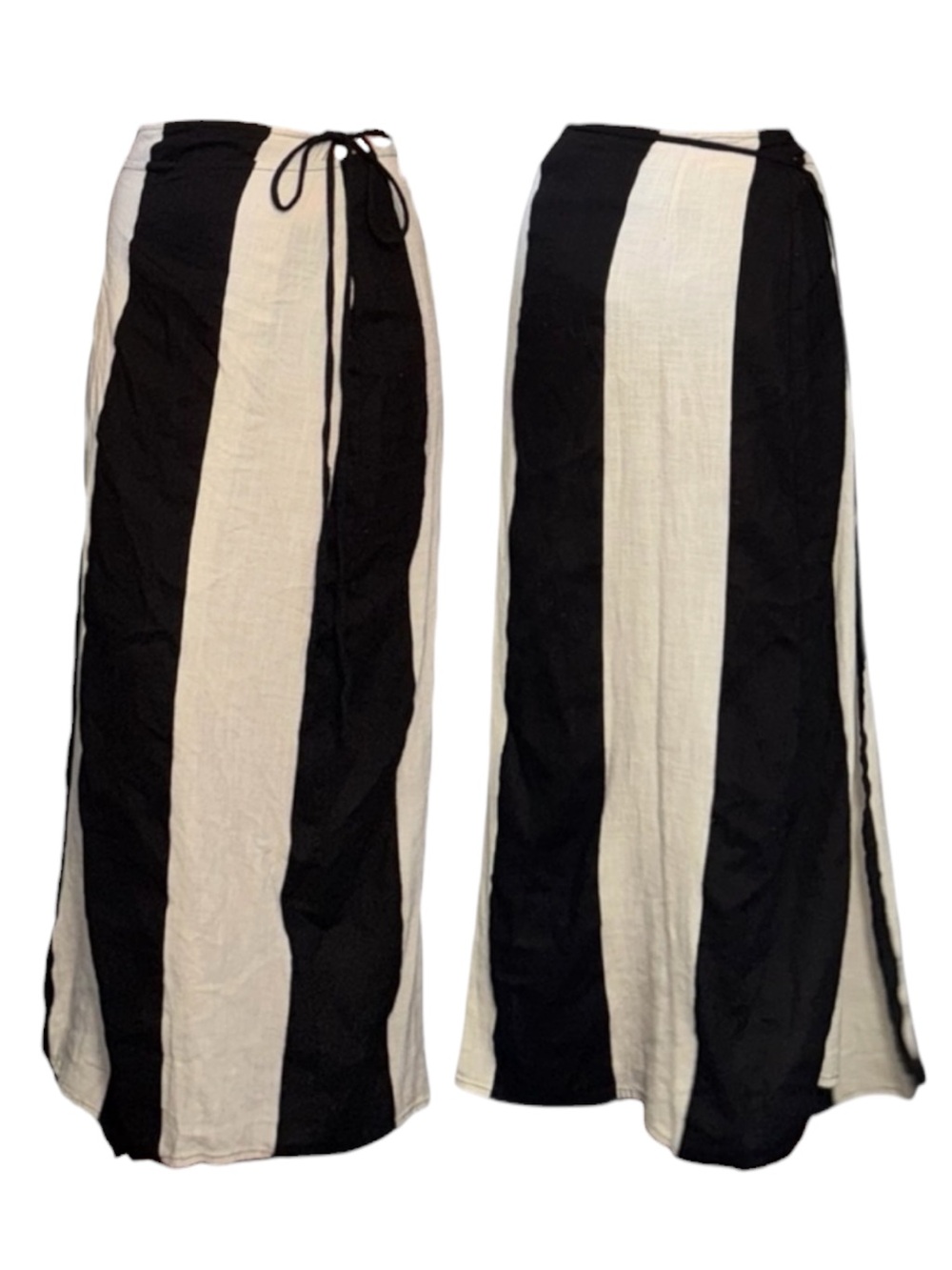 Black and White Striped Maxi Skirt